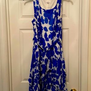 Sheer summer dress with handkerchief hemline